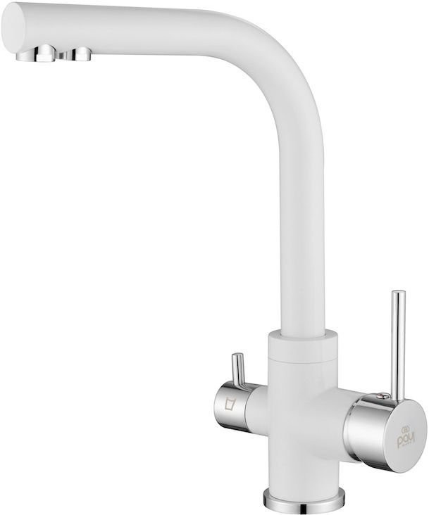 Смеситель для кухни PAULMARK Essen Es213011-431 белый матовый Смеситель для кухни PAULMARK Essen Es213011-431 белый матовый