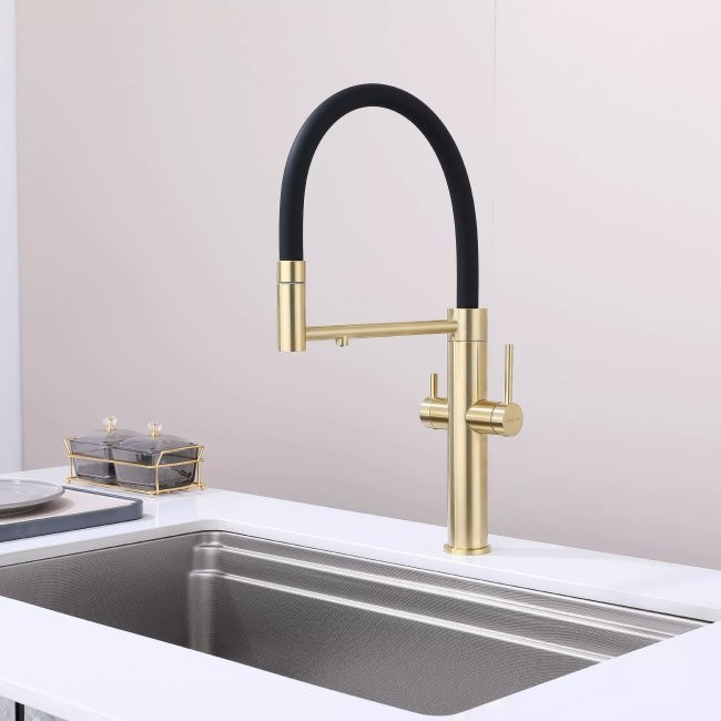 Смеситель для кухни Paulmark NEXUS Ne213999-LG светлое золото Смеситель для кухни Paulmark NEXUS Ne213999-LG светлое золото