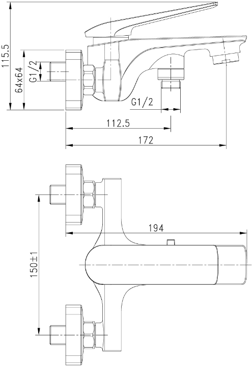 Смеситель для ванны Lemark Allegro LM5914CW Смеситель для ванны Lemark Allegro LM5914CW