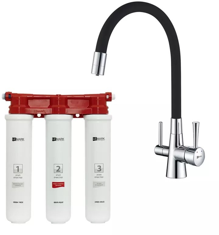 Смеситель для кухни с фильтром Lemark Comfort LM3075C085 черный матовый/хром Смеситель для кухни с фильтром Lemark Comfort LM3075C085 черный матовый/хром