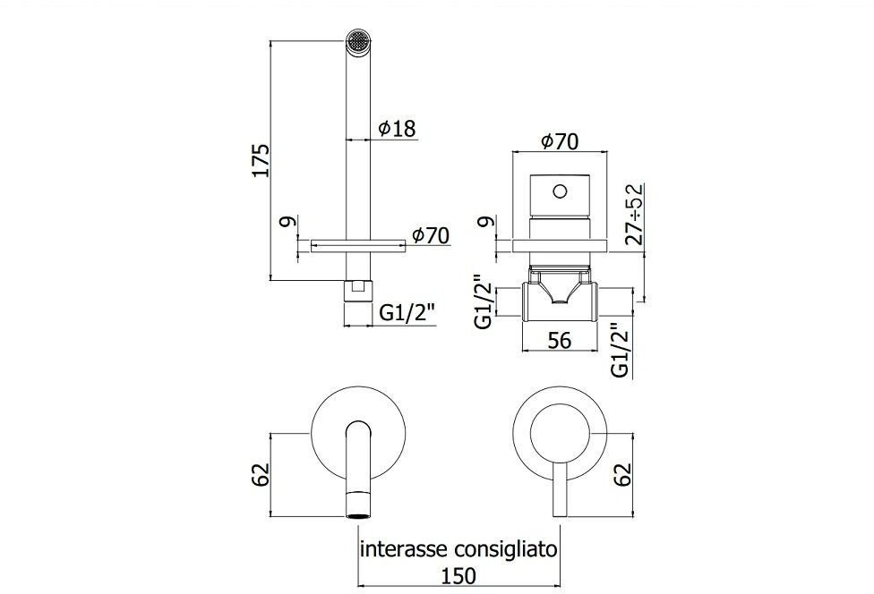 Смеситель для умывальника Paffoni Light LIG006ST70 (нержавеющая сталь) Смеситель для умывальника Paffoni Light LIG006ST70 (нержавеющая сталь)