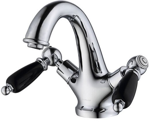 Смеситель для умывальника Caprigo Adria Classic Black Edition 03B-520-CRM хром/черный Смеситель для умывальника Caprigo Adria Classic Black Edition 03B-520-CRM хром/черный