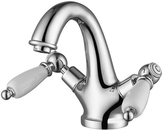 Смеситель для умывальника Caprigo Adria Classic 03-520-CRM хром/белый Смеситель для умывальника Caprigo Adria Classic 03-520-CRM хром/белый