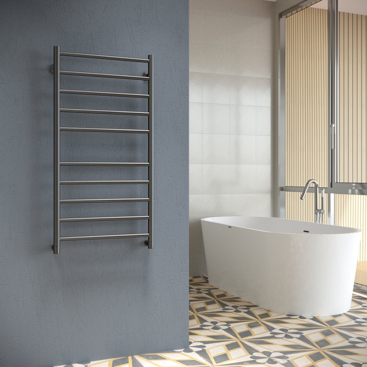 Полотенцесушитель водяной Stinox Toscana 50x100 черный матовый Полотенцесушитель водяной Stinox Toscana 50x100 черный матовый