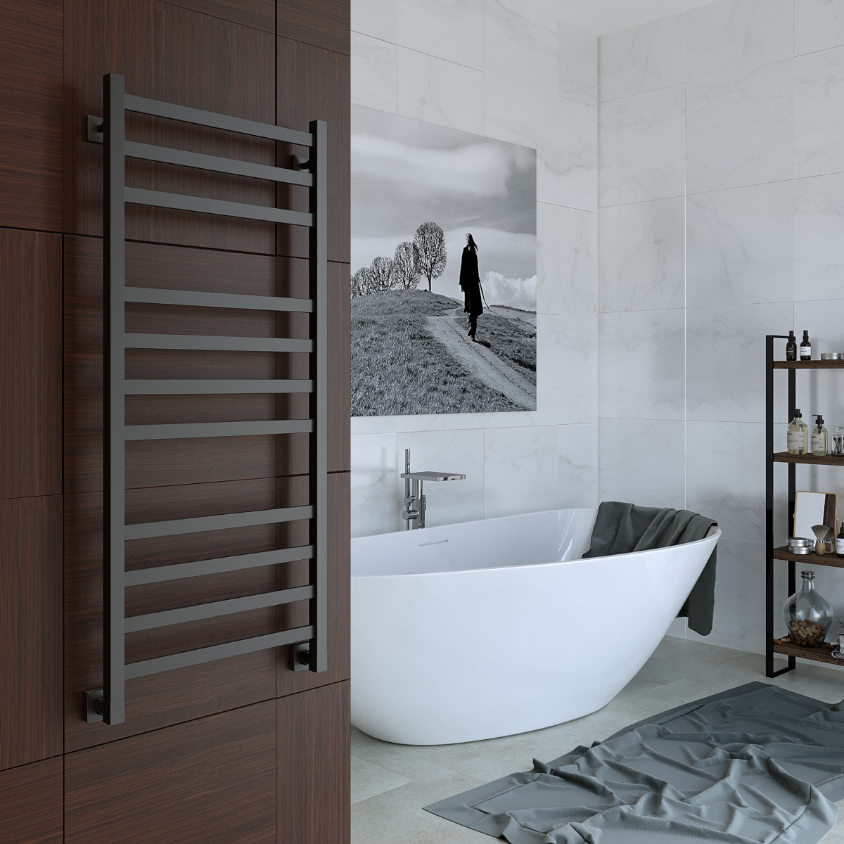 Полотенцесушитель водяной Stinox Prestige Luxe 50x120 черный матовый Полотенцесушитель водяной Stinox Prestige Luxe 50x120 черный матовый