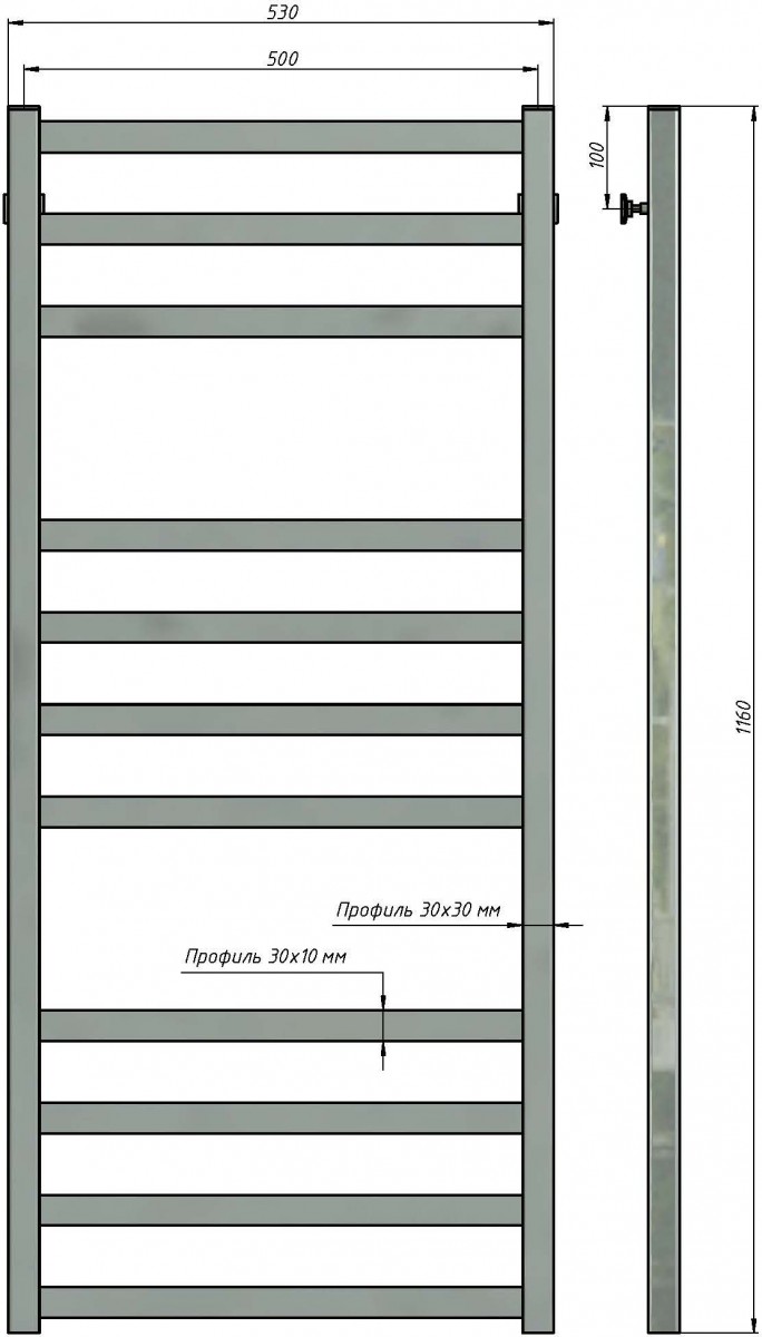 Полотенцесушитель водяной Stinox Prestige Luxe 50x120 черный матовый Полотенцесушитель водяной Stinox Prestige Luxe 50x120 черный матовый