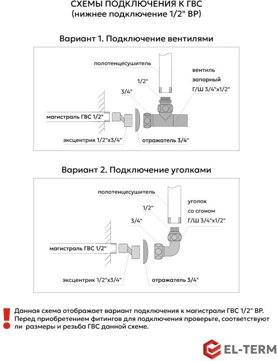 Полотенцесушитель водяной EL-TERM Лион П5 500х700 оружейная сталь Полотенцесушитель водяной EL-TERM Лион П5 500х700 оружейная сталь