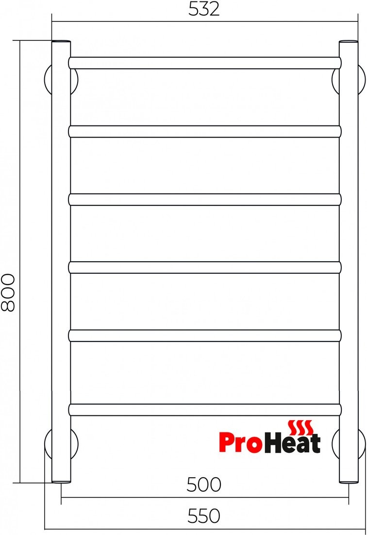 Полотенцесушитель ProHeat Line 50х80 (белый) Полотенцесушитель ProHeat Line 50х80 (белый)
