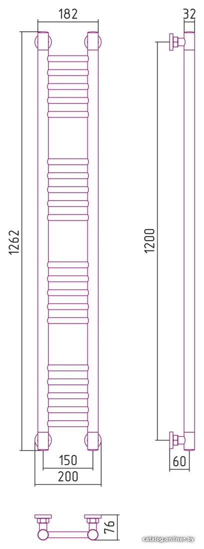 Полотенцесушитель Сунержа Богема+ прямая 1200х150 15-0220-1215 Полотенцесушитель Сунержа Богема+ прямая 1200х150 15-0220-1215