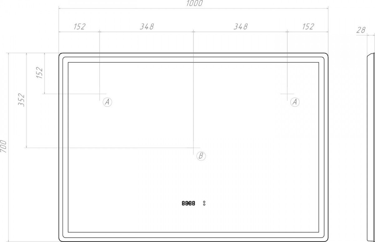 Зеркало VIGO Geometry Luxe 1000 100x70 с бесконтактной подсветкой Зеркало VIGO Geometry Luxe 1000 100x70 с бесконтактной подсветкой