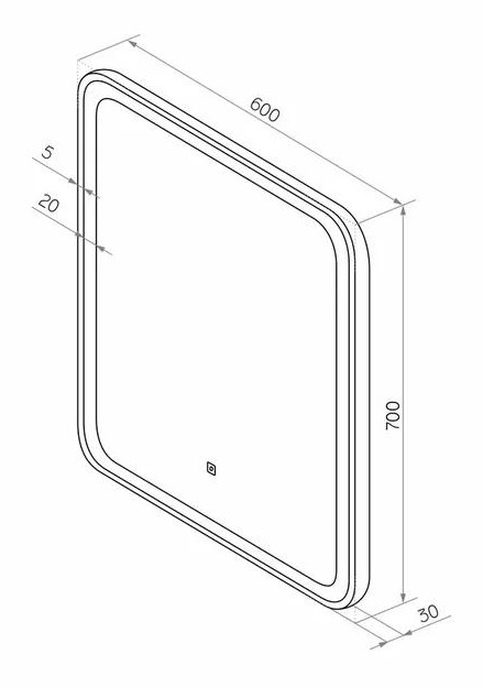 Зеркало Континент Russo LED 60x70 с подсветкой Зеркало Континент Russo LED 60x70 с подсветкой