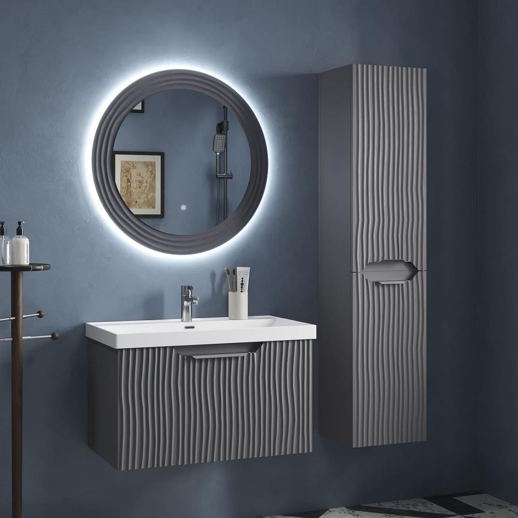 Зеркало Equil Mirage LED D800 с LED-подсветкой, графит Зеркало Equil Mirage LED D800 с LED-подсветкой, графит