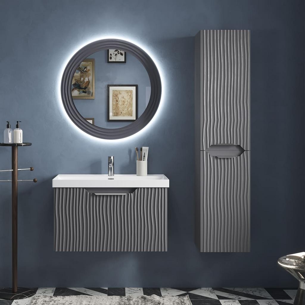 Зеркало Equil Mirage LED D800 с LED-подсветкой, графит Зеркало Equil Mirage LED D800 с LED-подсветкой, графит
