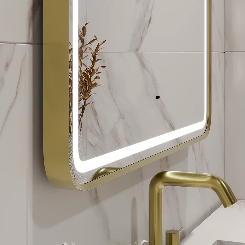 Зеркало Континент Aliro Gold LED 60x80 золотое Зеркало Континент Aliro Gold LED 60x80 золотое