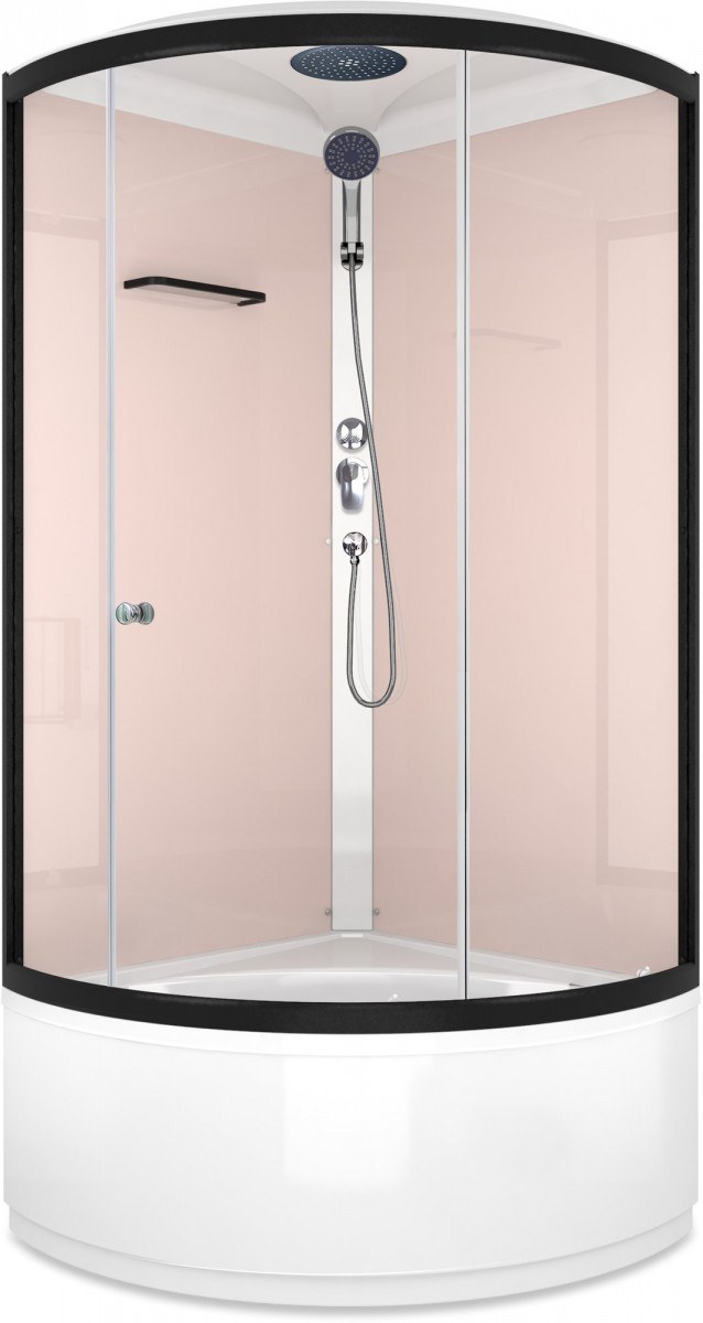 Душевая кабина Domani-Spa Simple high 90x90 прозрачное стекло / розовые стенки