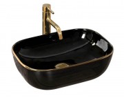 Умывальник Rea Belinda Black Gold Edge U8796 Умывальник Rea Belinda Black Gold Edge U8796