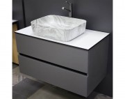 Тумба подвесная Vela Каскад Голо 90П (серый матовый)