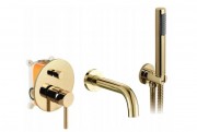 Смеситель скрытого монтажа для ванны Rea Lungo Gold P4563 Смеситель скрытого монтажа для ванны Rea Lungo Gold P4563