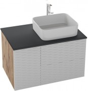 Тумба подвесная Grossman Альба 80 (для умывальника GR-3016/Олимпия-56) веллингтон/белая Тумба подвесная Grossman Альба 80 (для умывальника GR-3016/Олимпия-56) веллингтон/белая