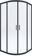 Душевой уголок Deante Funkia 80x80 полукруглый с черным профилем