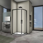 Душевой уголок Veconi RV07B-100-01-C3 100x100 стекла прозрачные, профиль черный Душевой уголок Veconi RV07B-100-01-C3 100x100 стекла прозрачные, профиль черный