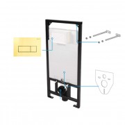 Инсталляция для подвесного унитаза Deante CST_X50Z клавиша золотая Инсталляция для подвесного унитаза Deante CST_X50Z клавиша золотая