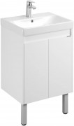 Тумба Акватон Сканди Doors 55 белый глянец / белый матовый с умывальником Santek Адриана 55