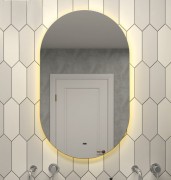 Зеркало Континент Fleur LED 65х110 ореольная холодная подсветка и Б/К сенсор Зеркало Континент Fleur LED 65х110 ореольная холодная подсветка и Б/К сенсор