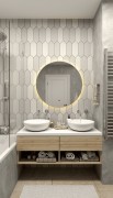Зеркало Континент Ajour LED D550 ореольная холодная подсветка и Б/К сенсор Зеркало Континент Ajour LED D550 ореольная холодная подсветка и Б/К сенсор
