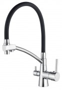 Смеситель для кухни Ledeme L4855-2 черный+хром (две воды) (L4855-2) Смеситель для кухни Ledeme L4855-2 черный+хром (две воды) (L4855-2)