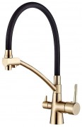 Смеситель для кухни Ledeme L4855Y-2 черный + золотой сатин (L4855Y-2) Смеситель для кухни Ledeme L4855Y-2 черный + золотой сатин (L4855Y-2)