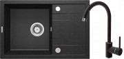 Мойка кухонная Deante Corio ZRCA2113 67x44 графит с сифоном и смесителем Мойка кухонная Deante Corio ZRCA2113 67x44 графит с сифоном и смесителем
