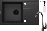 Мойка кухонная Deante Corio ZRCC2113 67x44 графит с сифоном и смесителем