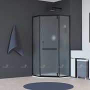 Душевой уголок RGW HO-084-B 100x100 стекла матовые-сатинат, профиль черный Душевой уголок RGW HO-084-B 100x100 стекла матовые-сатинат, профиль черный