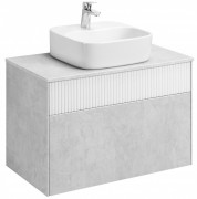 Тумба под умывальник Акватон Марбл 80 слэйт/белый матовый