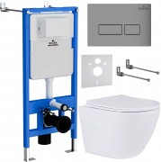 Комплект инсталляции Roxen StounFix Slim 597373 клавиша хром матовый Комплект инсталляции Roxen StounFix Slim 597373 клавиша хром матовый