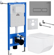 Комплект инсталляции Roxen StounFix Slim 608537 клавиша хром матовый Комплект инсталляции Roxen StounFix Slim 608537 клавиша хром матовый