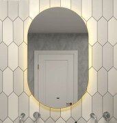 Зеркало Континент Fleur LED 65х110 ореольная теплая подсветка и Б/К сенсор Зеркало Континент Fleur LED 65х110 ореольная теплая подсветка и Б/К сенсор