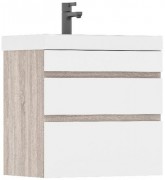 Тумба подвесная Volna Conty 70.2Y с умывальником Lake белый глянец/дуб сонома Тумба подвесная Volna Conty 70.2Y с умывальником Lake белый глянец/дуб сонома