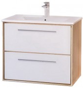 Тумба под умывальник Raval Frame 75 белый/дуб сонома Тумба под умывальник Raval Frame 75 белый/дуб сонома
