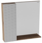 Шкаф с зеркалом Grossman Альба 80 208006 левый веллингтон/белый