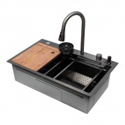 Мойка кухонная ARFEKA ECO AR 750*450 BLACK PVD NANO Мойка кухонная ARFEKA ECO AR 750*450 BLACK PVD NANO