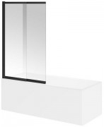 Душевая шторка для ванны Kerama Marazzi VETRO 100x150 прозрачное стекло / профиль матовый черный