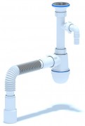 Сифон АНИ 1 1/4"*40 с отводом для стиральной машины, с гибкой трубой 40*40/50