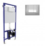 Инсталляция для унитаза Berges Novum S3 с кнопкой глянцевый хром 040243 Инсталляция для унитаза Berges Novum S3 с кнопкой глянцевый хром 040243