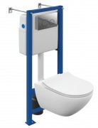 Комплект инсталляции Cersanit Vector с кнопкой Twins и унитазом Street Fusion Vortex Dpl Eo Slim Комплект инсталляции Cersanit Vector с кнопкой Twins и унитазом Street Fusion Vortex Dpl Eo Slim