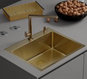 Мойка кухонная Roxen Simple 560220-60G 60x48 золото Мойка кухонная Roxen Simple 560220-60G 60x48 золото