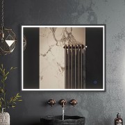 Зеркало Roxen Sigma Gun Metall 90x70 с LED подсветкой Зеркало Roxen Sigma Gun Metall 90x70 с LED подсветкой