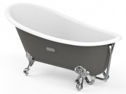 Ванна чугунная Roca Carmen 160x80 серая с ножками и сифоном