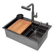Мойка кухонная ARFEKA ECO AR 680*460 T BLACK PVD NANO Мойка кухонная ARFEKA ECO AR 680*460 T BLACK PVD NANO